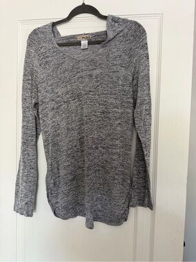 Ultra Teese Maternity Gray Marled Long-Sleeve Hooded Top